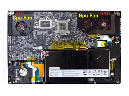 MSI GS63 Notebook CPU, işlemci Fanı (Sol)
