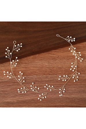 El Yapımı - Kristal İncili Özel Saç Aksesuarı - Günlük ,Özel Gün (Nikah,Düğün)