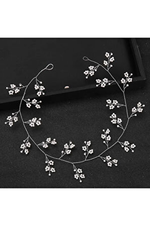 El Yapımı - Kristal İncili Özel Saç Aksesuarı - Günlük ,Özel Gün (Nikah,Düğün)