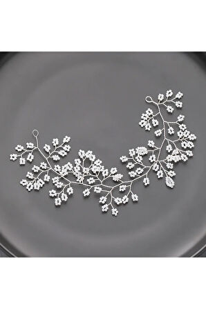 El Yapımı - Kristal İncili Özel Saç Aksesuarı - Günlük ,Özel Gün (Nikah,Düğün)