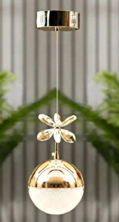 ŞEKER TOP MODERN SARKIT LED AVİZE 3 RENK GOLD KAPLAMALI
