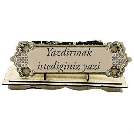 Kişiye Özel Ofis Hediye Seti-Oskar-Besmele Kabartmalı Kalem- İsimlik