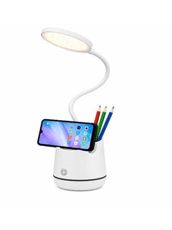 3 Renk Şarjlı 24 LED Çalışma Okuma Işığı Kademeli Masa Lambası Ayarlanabilir Renk Tonu ve Parlaklık
