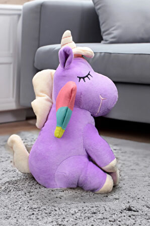 Oturan Unicorn Peluş 35CM Lila