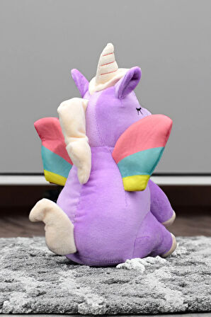 Oturan Unicorn Peluş 35CM Lila