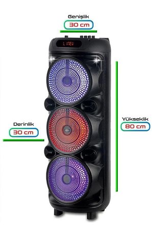 Bluetooth Özellikli Hoparlör 3x8" Karaoke Mikrofon Özellikli Profesyonel Speaker (KLN-70)