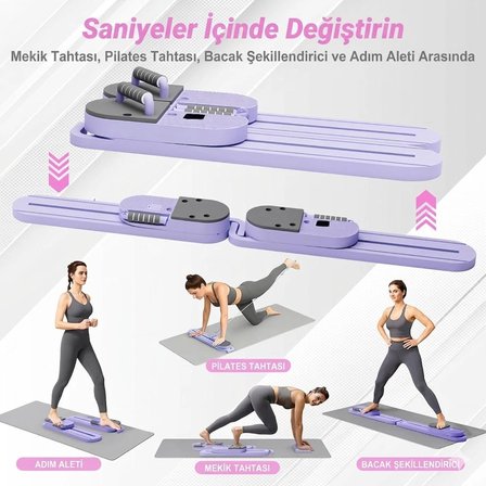 Fonksiyonlu Hareketli Pilates & Mekik Tahtası - Raylı Sistemli Tüm Vücut Kondisyon İstasyonu