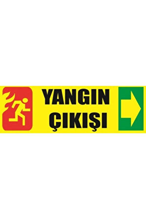 Fosforlu Fotolümen Levha Yangın Çıkışı Yönlendirme Sağ Ok 10x30 cm