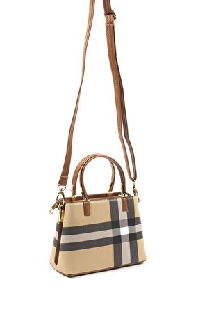 Silver Polo  Kadın Omuz Çantası 987-34645 SILVER POLO Kadın ÇANTASI MK130 BEJ-MAT TABA