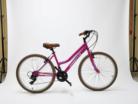 DORELLO 26 Jant 21 Vites SHIMANO Aktarıcılı Bisiklet Kahverengi Tekerlek ve Elcik - Renk: Pembe