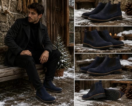 Erkek Chelsea Bot Günlük Kışlık Süet Görünümlü Lastikli Rahat Casual Bot