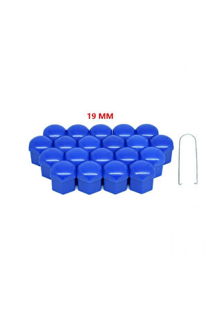 Viteksa Bijon Kapağı Düz 19mm Mavi 20li Set