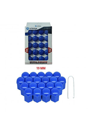 Viteksa Bijon Kapağı Düz 19mm Mavi 20li Set