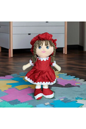 Mira Peluş Bez Bebek 45CM Kırmızı