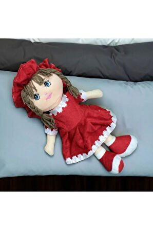 Mira Peluş Bez Bebek 45CM Kırmızı