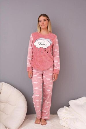 Sweet Dreams Pembe Kadın Polar Pijama Takımı