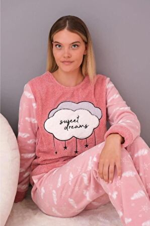 Sweet Dreams Pembe Kadın Polar Pijama Takımı