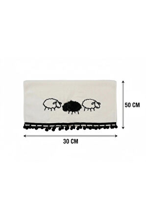 Kuzu Nakışlı El Yüz Havlusu 30x50 (100%Pamuk)