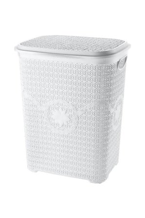 5 Parça Örgü Desenli Plastik Banyo Seti Çamaşır Sepeti Deterjanlık Çöp Kovası Klozet Fırçası - Gri
