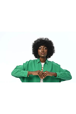 KADIN OVERSIZE KESİM DÜZ RENK GÖMLEK