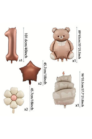 Sevimli Ayı ve Pasta Balon Seti