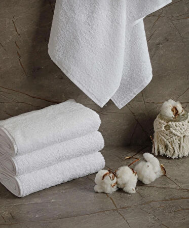 Beyaz Banyo Havlusu 10 Adet, Otel Havlusu %100 Pamuk 1. Kalite 420 gram 70x140 Cm