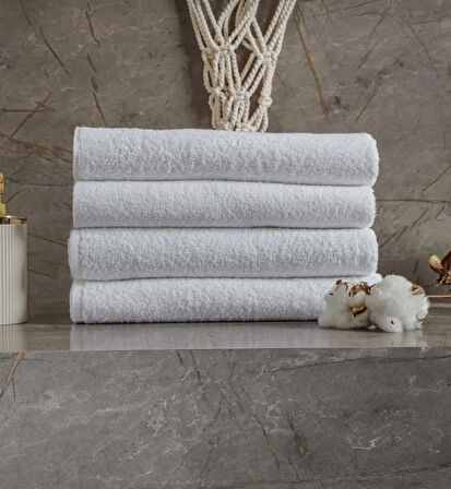 Beyaz Banyo Havlusu 10 Adet, Otel Havlusu %100 Pamuk 1. Kalite 420 gram 70x140 Cm