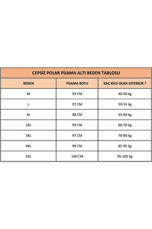 Cepsiz Kışlık Polar Kadın Pijama Altı Je6