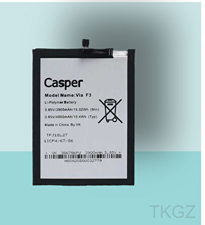 Tkgz - Casper F3 Batarya Pil Orijinal Sıfır