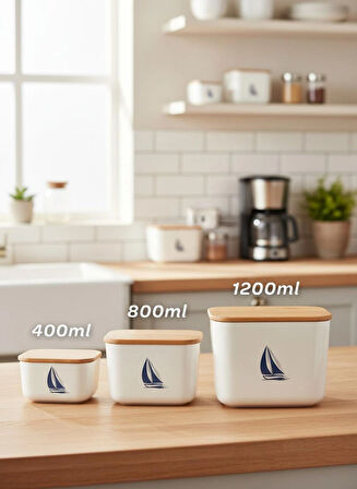 Marine Üçlü Set Saklama Kabı Lunch Box (400-800-1200ml)