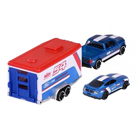 Majorette Race Trailer Ford Mustang GT Ford Performance F-150 Raptor - 212053111