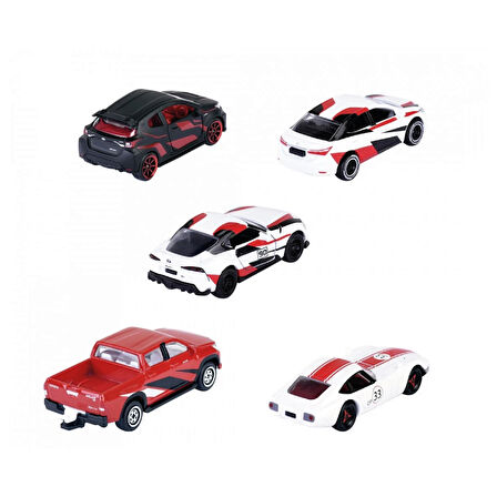 Majorette 1/64 Ölçek Toyota Racing Beşli Set 212053189 / Toyota Corolla Altis - Toyota GRMN Yaris - Toyota GR Supra SZ-R - Toyota Hilux Revo - Toyota 2000 GT