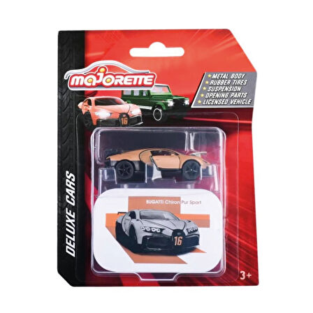 Majorette 1/64 Ölçek Deluxe Cars Temalı Premium Araçlar 212053190-1 Buggatti Chiron Pur Sport Kahve