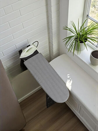 Ütü Masası Papatya Duvara Monte Katlanabilir Ütü Masası Pratik Sağlam Metal Yapılı Siyah