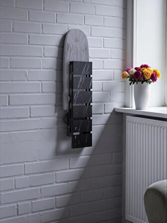 Ütü Masası Papatya Duvara Monte Katlanabilir Ütü Masası Pratik Sağlam Metal Yapılı Siyah