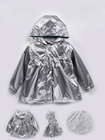 KIZ ÇOCUK KAPÜŞON DETAYLI YAĞMURLUK - RÜZGARLIK 