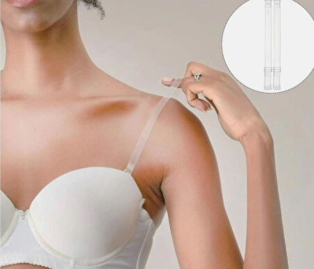 Metal Uçlu Şeffaf Sütyen Askısı 4'lü Paket Şeffaf Standart