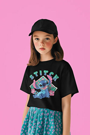 Stitch Baskılı Unisex Çizgi Film Çocuk Tişört (1-12 Yaş)