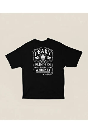 Peaky Blinders Whiskey Yazılı Unisex Oversize Tişört