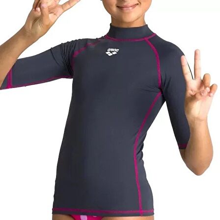 ARENA G Rash Vest S/s Çocuk Gri Yüzücü Tişört 12-13 YAŞ