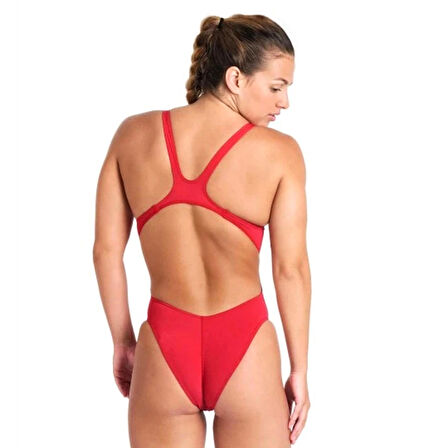 Team Swimsuit Swim Tech Solid Kadın Kırmızı Yüzücü Mayosu 004763450