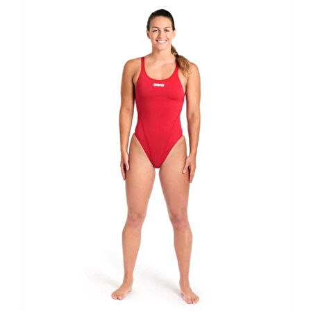 Team Swimsuit Swim Tech Solid Kadın Kırmızı Yüzücü Mayosu 004763450