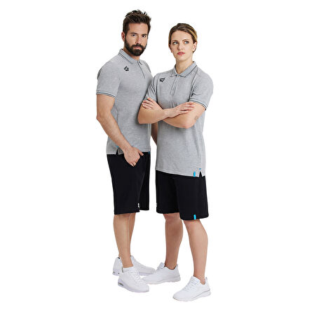 Team Solid Unisex Gri Polo Yaka T-Shirt 004901550