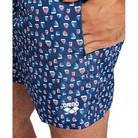 Arena Beach Short Allover Navy Multı Erkek Deniz Şortu Lacivert 005253710