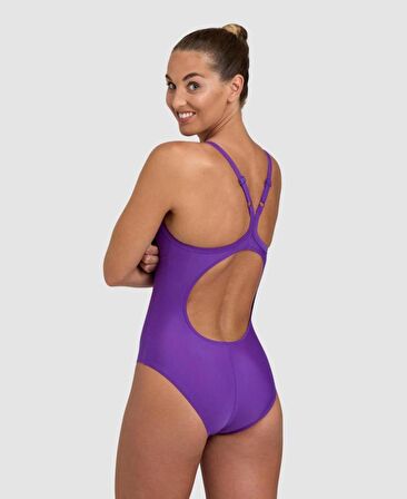 Arena Womens Solid Swimsuit Lightdrop Back B Kadın Yüzücü Mayosu Mor 005909900