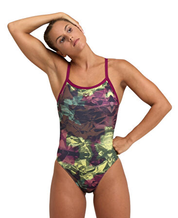 ARENA BAYAN YÜZÜCÜ MAYOSU WOMEN'S ARENA HERO CAMO SWIMSUIT CHALLENGE BACK 005915450 YZM UK BEDEN