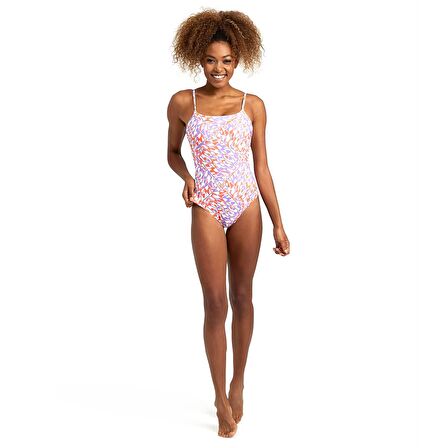 Swimsuit U Back Allover Kadın Lila Yüzücü Mayosu 005950900