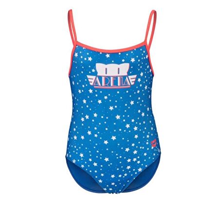 Arena Kids Girl's Friends Swimsuit U Back Kız Çocuk Yüzücü Mayosu Mavi 006301850