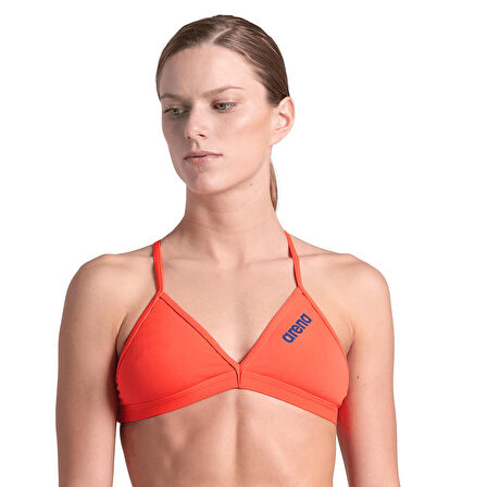 Team Swim Top Tie Back Solid Kadın Pembe Yüzücü Mayosu 004768300