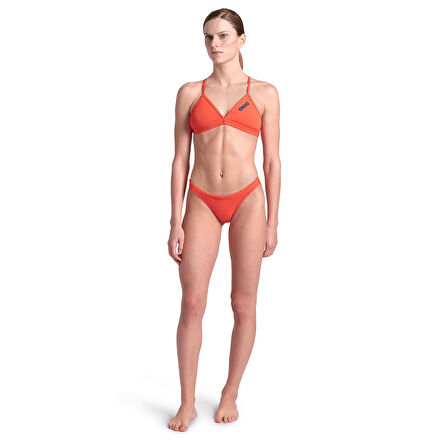 Team Swim Top Tie Back Solid Kadın Pembe Yüzücü Mayosu 004768300